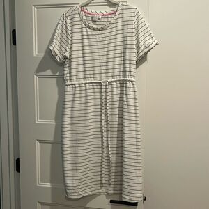 Summer & sage blue and white stripe maternity dress S